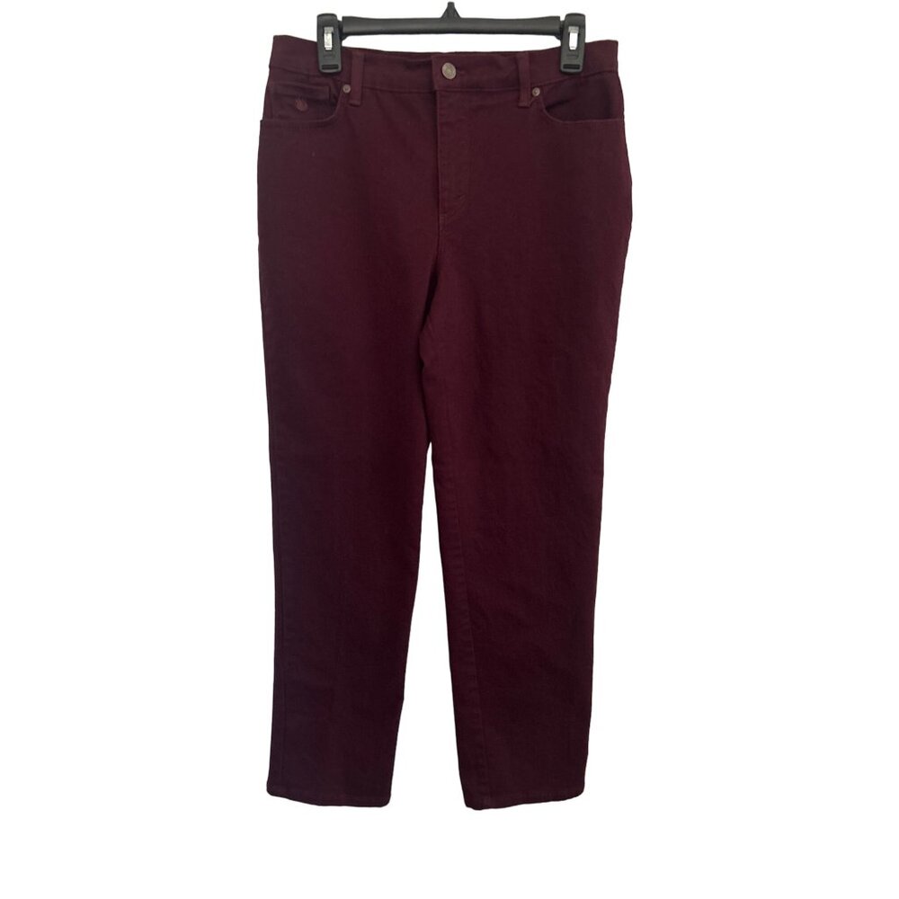 Gloria Vanderbilt Amanda Burgundy Straight Leg Jeans, Size 10S